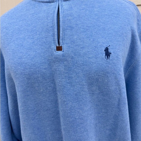 Polo by Ralph Lauren Men's Blue Quarter-Zip Sweater - Picture 2 of 11